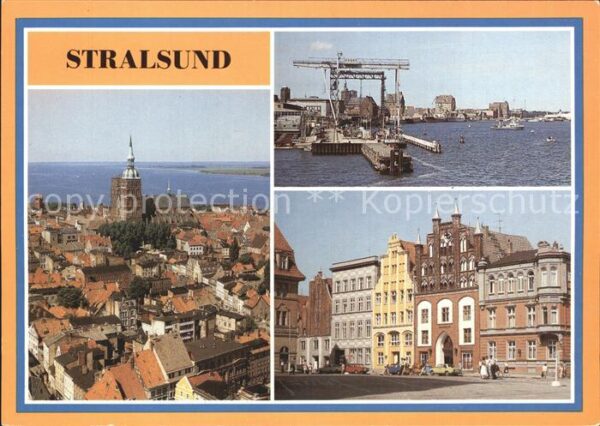 Stralsund Mecklenburg Vorpommern Ziegelgrabenbrücke Hafen Alte Markt