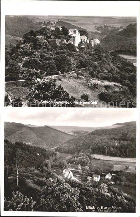 Boppard Rhein Schloss Schöneck Blick von Burg Altan E