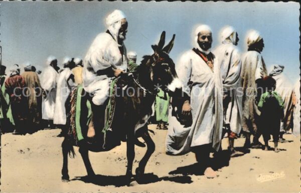 Scenes et Types Nr. 98 Ghardaia Mozabites au Marche Esel