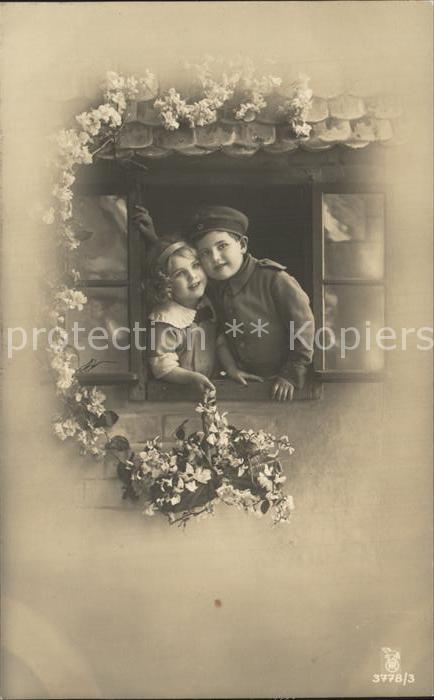 Foto RPH Nr. 3778/3 Kinder Fenster Blumen