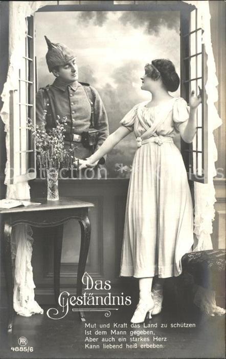 Foto RPH Nr. 4885/6 Frau Soldat Poesie Das Geständni