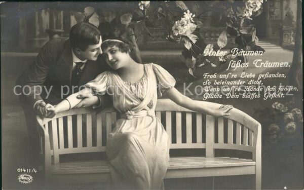 Foto Amag Nr. 61411/4 Paar Poesie Unter Bäumen süsses