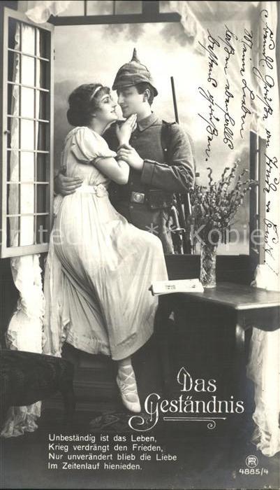 Foto RPH Nr. 4885/4 Frau Soldat Poesie Das Geständni