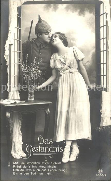 Foto RPH Nr. 4885/2 Frau Soldat Poesie Das Geständni