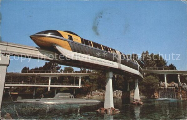 Disneyland California Tomorrow Land Sleek Monorail Train Subm