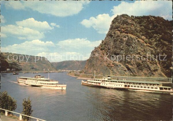 Dampfer Seitenrad Loreley-Felsen