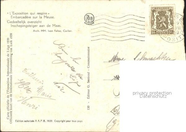 Exposition Internationale Liege 1939 Embarcadere sur la Meuse – Bild 2