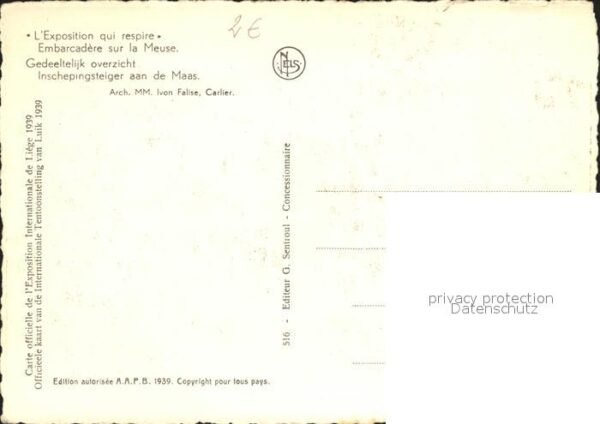 Exposition Internationale Liege 1939 Embarcadere sur la Meuse – Bild 2