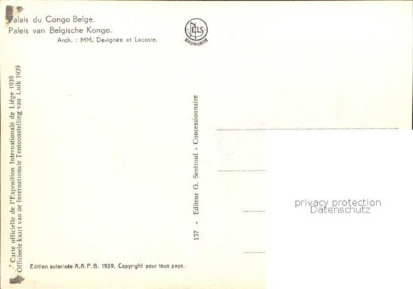 Exposition Internationale Liege 1939 Palais du Congo Belge – Bild 2