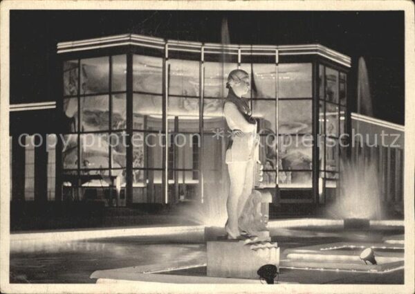 Exposition Internationale Liege 1939 Palais du Commissariat General illumine