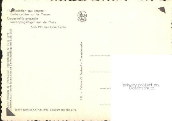 Exposition Internationale Liege 1939 Embarcadere sur la Meuse – Bild 2