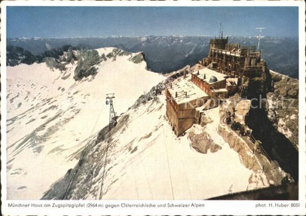 Foto Huber H. Nr. 8051 Münchner Haus Zugspitzgipfel
