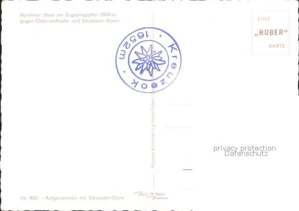 Foto Huber H. Nr. 8051 Münchner Haus Zugspitzgipfel – Bild 2