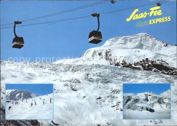 Seilbahn Saas-Fee Alpin-Express Skigebiet Mittel
