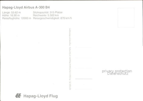 Flugzeuge Zivil Hapag-Lloyd Airbus A-300 B4 – Bild 2