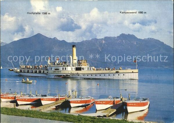 Dampfer Seitenrad Ludwig Fessler Chiemsee Kampenwand