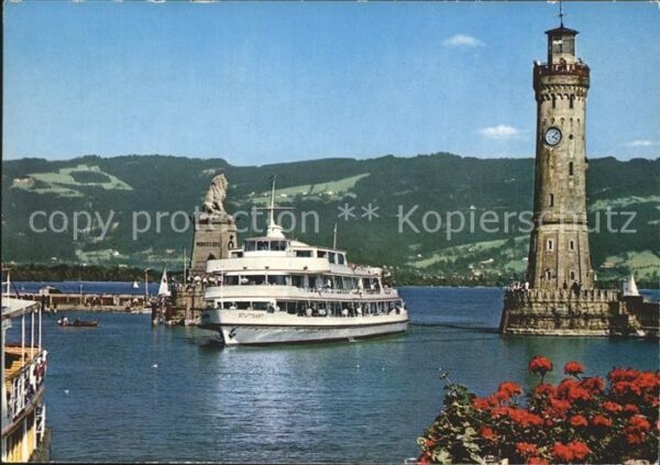 Motorschiffe MS Stuttgart Lindau Bodensee Hafeneinfa