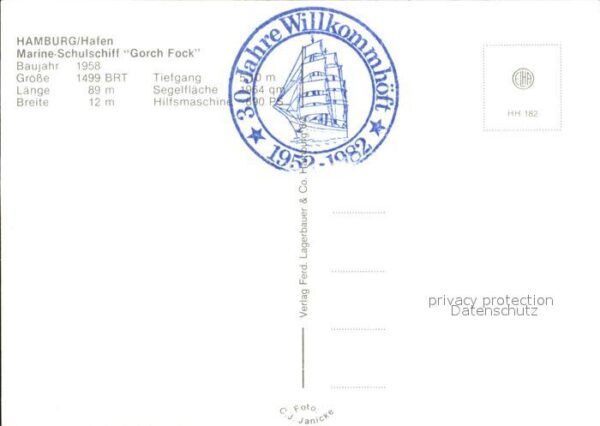 Segelschiffe Marine-Schulschiff Gorch Fock Hamburg H – Bild 2