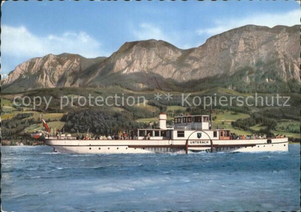 Dampfer Seitenrad Unterach Attersee Höllengebirge