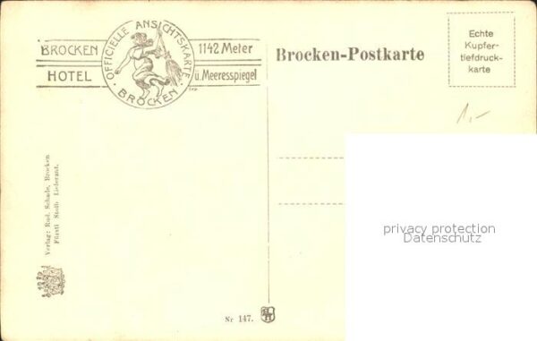 Brocken Harz Teufelskanzel Berghaus Wetterwarte Kupf – Bild 2