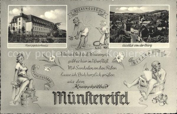 Muenstereifel Bad Kneippkurhaus Ausblick von der Burg Anw
