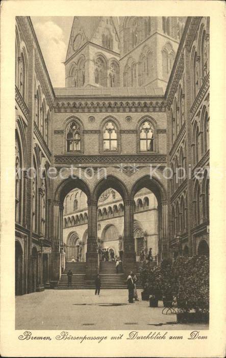 Bremen Börsenpassage mit Durchblick zum Dom