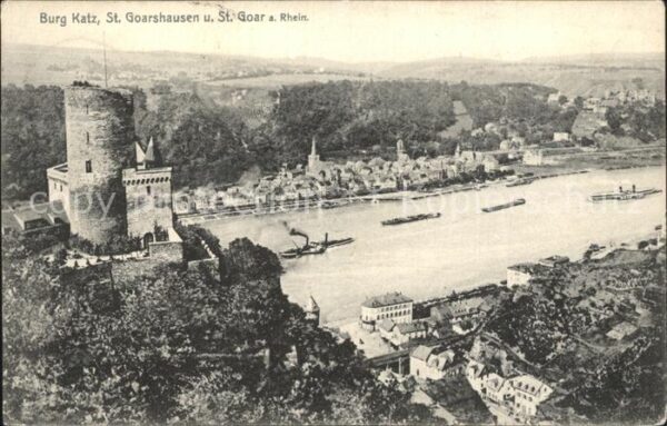 St Goarshausen St Goar Burg Katz Rhein Binnenschifffah