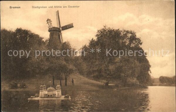 Bremen Stadtgraben und Mühle am Doventor Enten