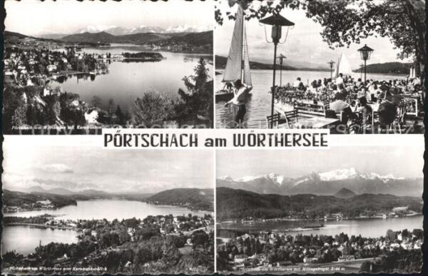 Poertschach Woerthersee Panorama mit Karawanken Werzerstrand St