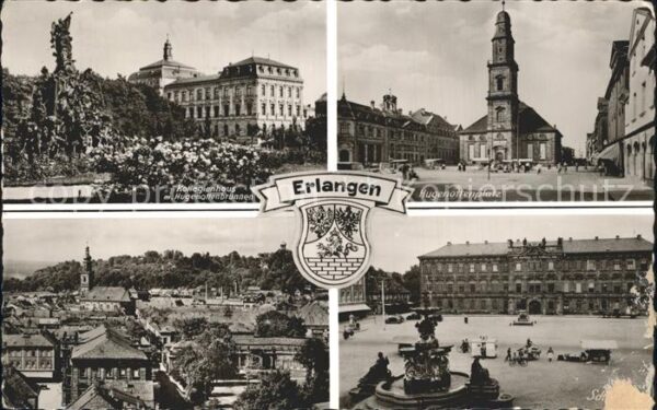 Erlangen Kollegienhaus Hugenottenbrunnen Hugenot