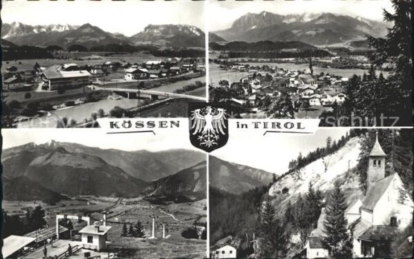 Koessen Tirol Gesamtansicht mit Alpenpanorama Kapelle