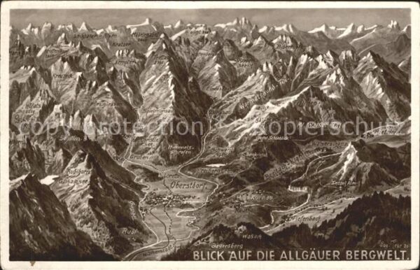 Oberstdorf Allgäuer Bergwelt aus der Vogelschau Pa