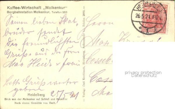 Heidelberg Neckar Kaffee Wirtschaft Molkenkur Bergbahnsta – Bild 2