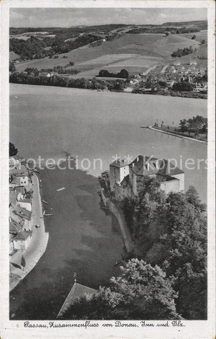 Passau Zusammenfluss von Donau Inn und Ilz Dre