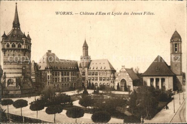 Worms Rhein Chateau d_Eau Lycee des Jeunes Filles W