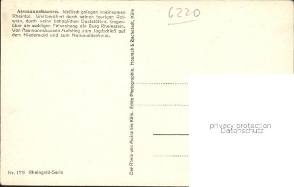 Assmannshausen Blick ins Rheintal Rheingold Serie Nr. – Bild 2