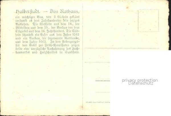 Halberstadt Rathaus Zeichnung Künstlerkarte – Bild 2