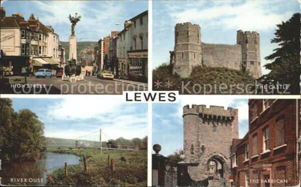 Lewes East Sussex Schloss High Street River Ouse The Barr