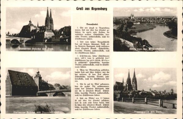 Regensburg Steinerne Brücke Dom Donaupartie
