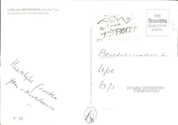 Mayrhofen Zillertal Europabrunnen mit Marienkirche – Bild 2