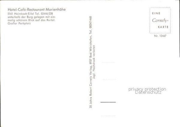 Heimbach Eifel Hotel Cafe Restaurant Marienhöhe – Bild 2