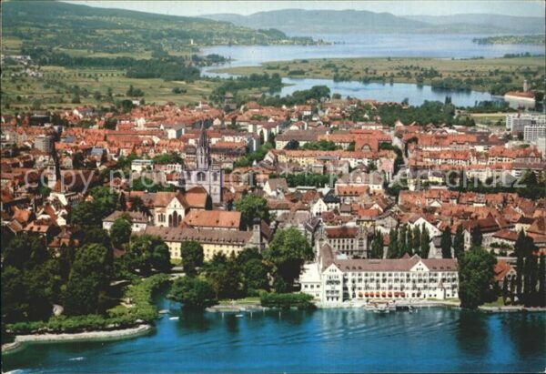 Konstanz Bodensee Fliegeraufnahme Stadtkern mit Münster u