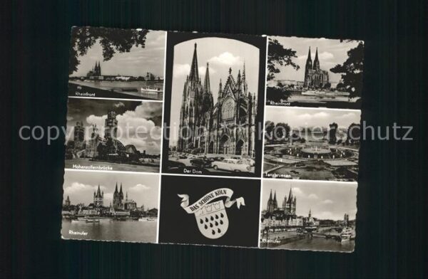 Koeln Rhein Rheinufer Hohenzollernbrücke Dom