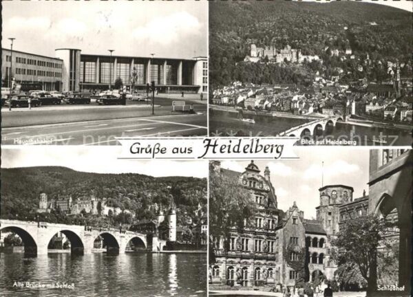 Heidelberg Neckar Hauptbahnhof Brücke Schloss