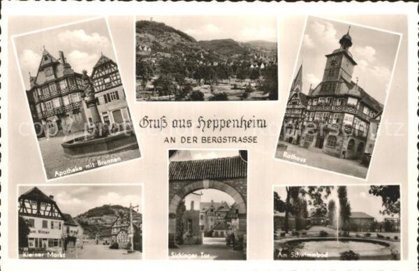 Heppenheim Bergstrasse Rathaus Sickinger Tor Kleiner-Markt