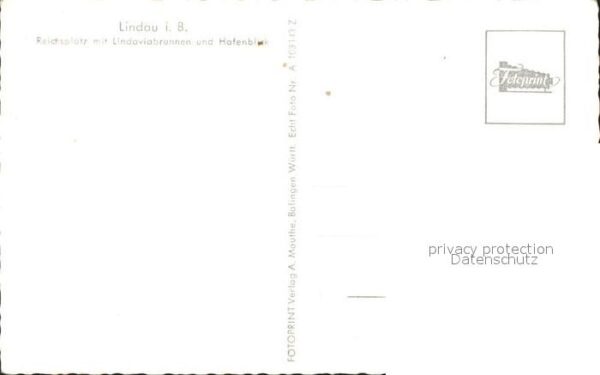 Lindau Bodensee Reichsplatz mit Lindaviabrunnen und Haf – Bild 2