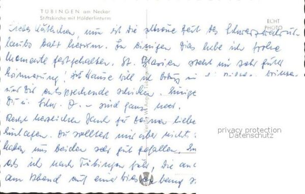 Tuebingen Neckarpartie Stiftskirche mit Hölderlin – Bild 2