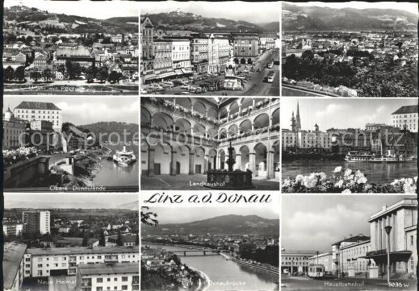 Linz Donau Donaupartie Brücke Landhaushof