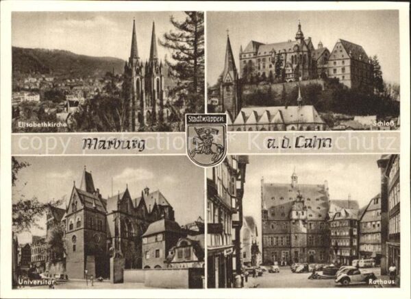 Marburg Lahn Elisabethenkirche Schloß Universität Ra