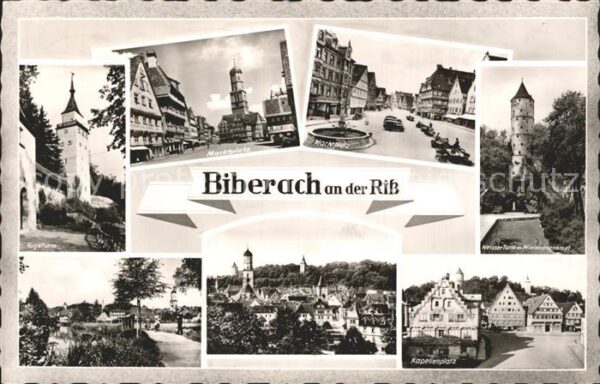 Biberach Riss Gigelturm Marktplatz Brunnen Weisser Tu